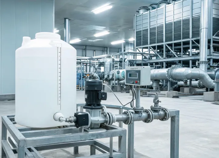 Water treatment application dosing skid