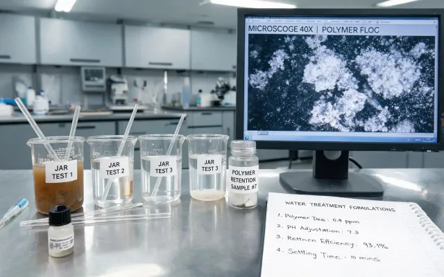 Polymer retention lab sample